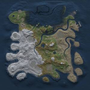 Thumbnail Rust Map: Procedural Map, Size: 3500, Seed: 945836315, 12 Monuments