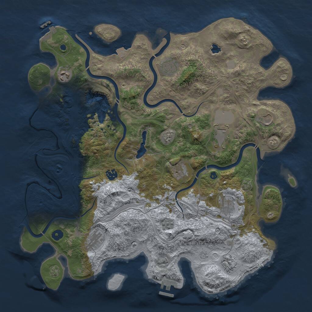 Rust Map: Procedural Map, Size: 4250, Seed: 1981094614, 16 Monuments