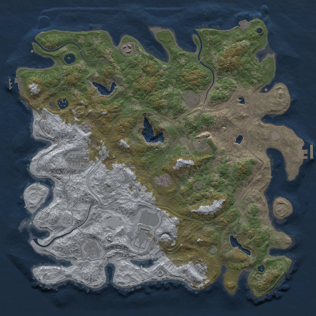 Rust Map: Procedural Map, Size: 4500, Seed: 303888098, 16 Monuments