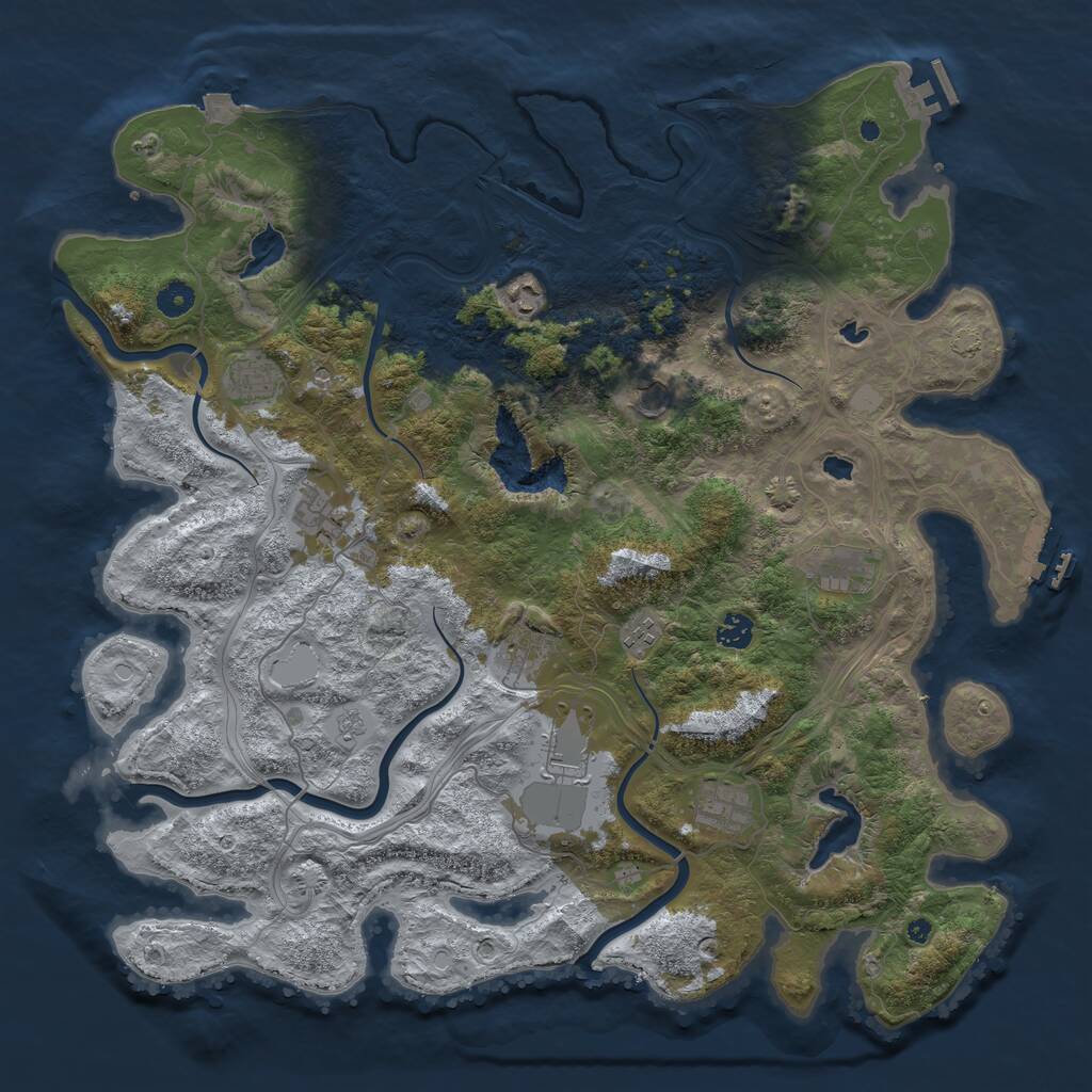 Rust Map: Procedural Map, Size: 4500, Seed: 303888098, 16 Monuments