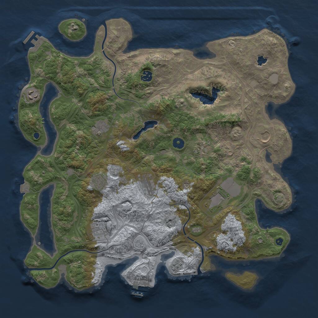 Rust Map: Procedural Map, Size: 4250, Seed: 1540709451, 16 Monuments