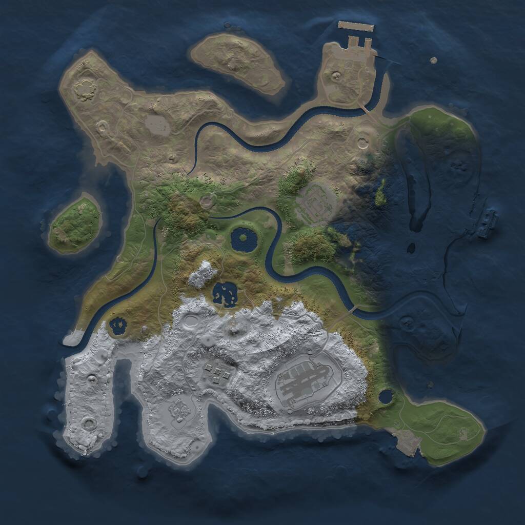 Rust Map: Procedural Map, Size: 3000, Seed: 195573786, 10 Monuments