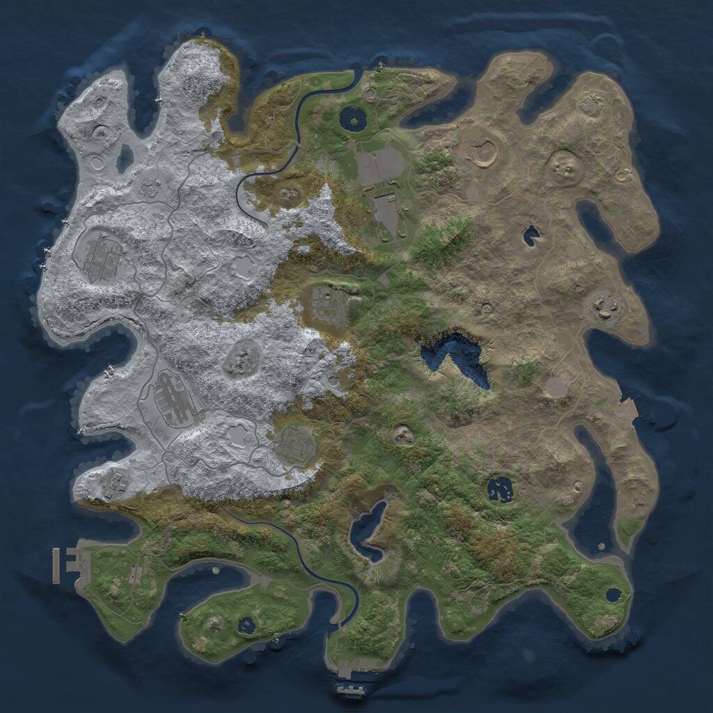 Rust Map: Procedural Map, Size: 4000, Seed: 752808926, 15 Monuments