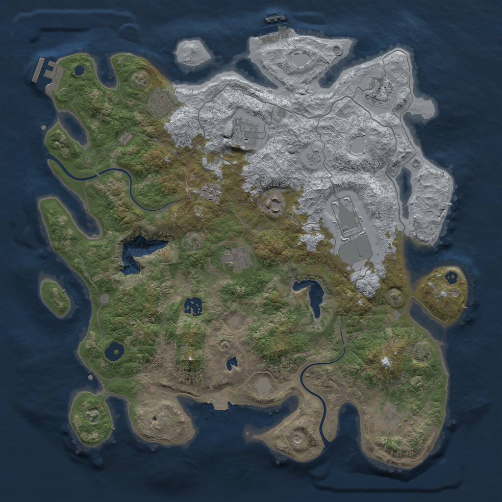 Rust Map: Procedural Map, Size: 4000, Seed: 2015303025, 15 Monuments