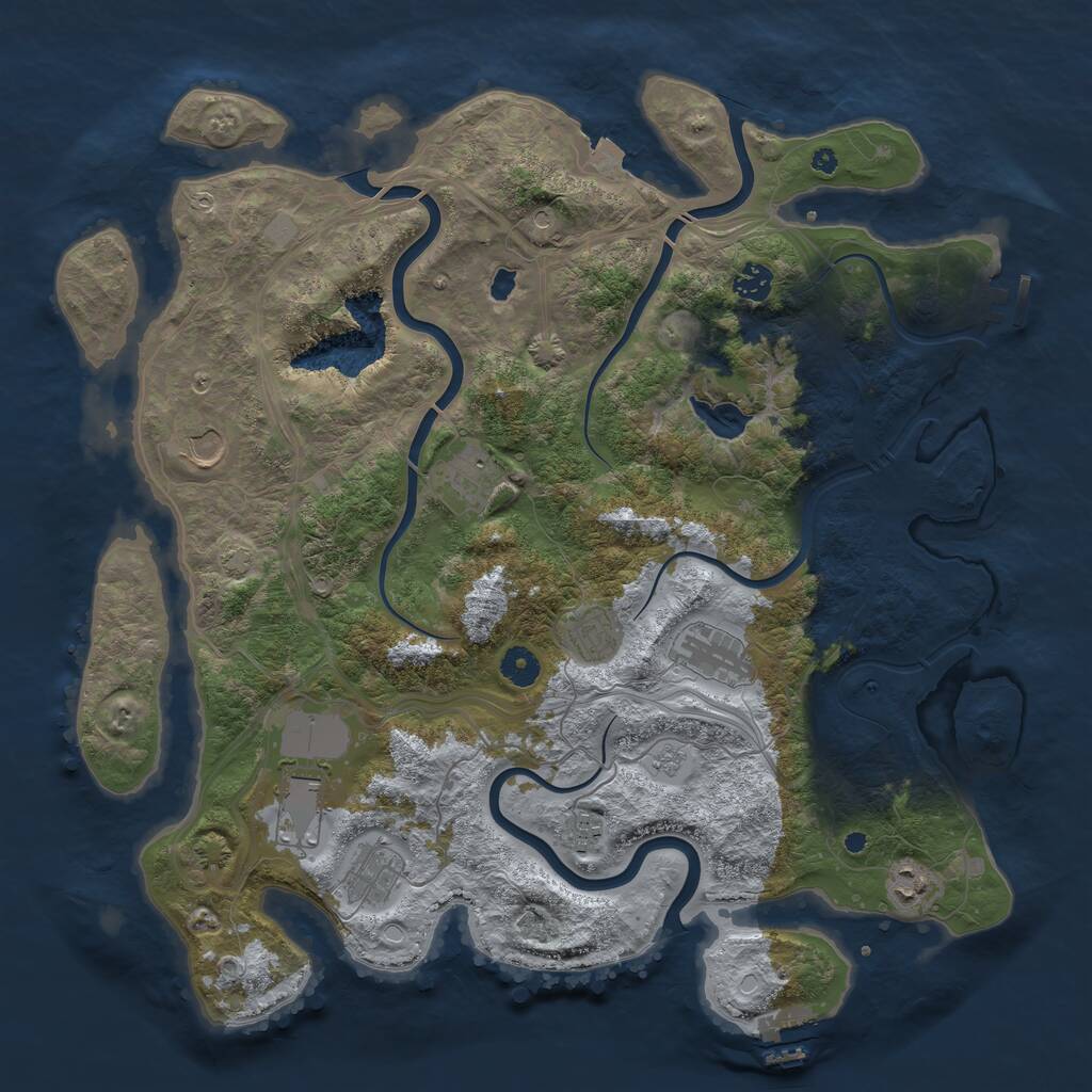 Rust Map: Procedural Map, Size: 4250, Seed: 408899609, 15 Monuments