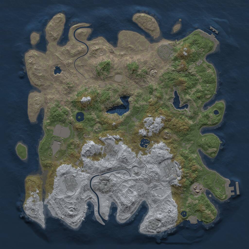 Rust Map: Procedural Map, Size: 4000, Seed: 26406487, 14 Monuments
