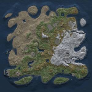 Thumbnail Rust Map: Procedural Map, Size: 4000, Seed: 1123277197, 14 Monuments