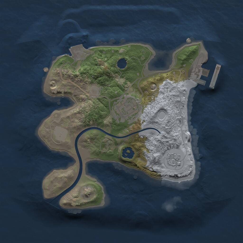 Rust Map: Procedural Map, Size: 2000, Seed: 19304107, 4 Monuments