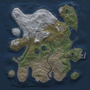 Thumbnail Rust Map: Procedural Map, Size: 3000, Seed: 686898251, 9 Monuments