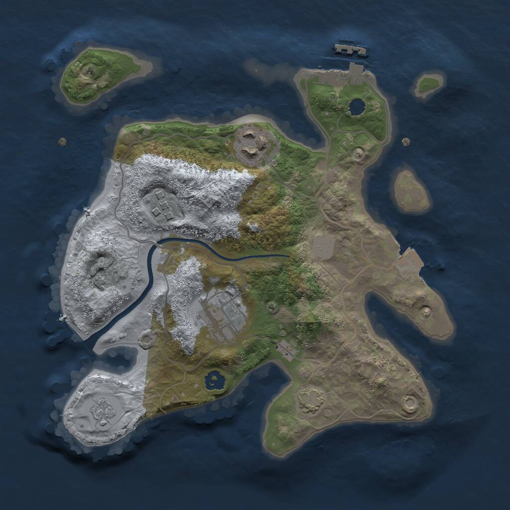 Rust Map: Procedural Map, Size: 2500, Seed: 11743, 7 Monuments