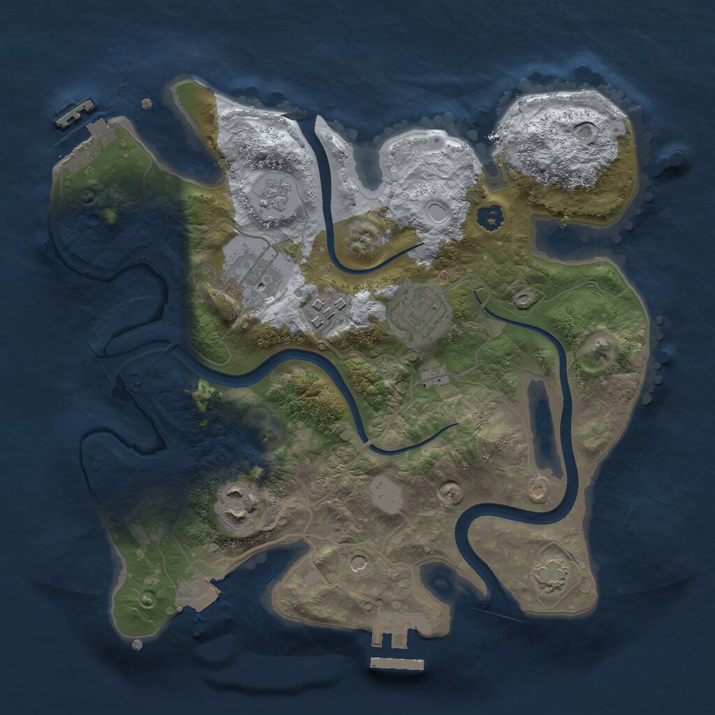 Rust Map: Procedural Map, Size: 2700, Seed: 890690272, 10 Monuments