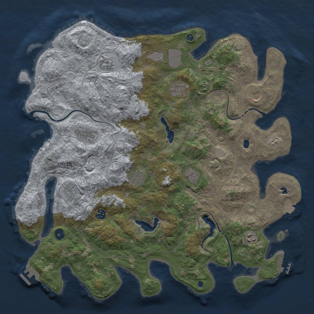 Rust Map: Procedural Map, Size: 4500, Seed: 354319220, 17 Monuments