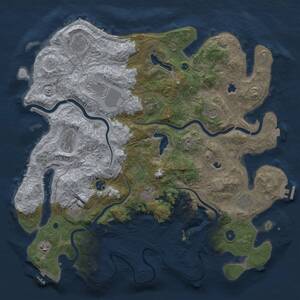 Thumbnail Rust Map: Procedural Map, Size: 4500, Seed: 354319220, 17 Monuments