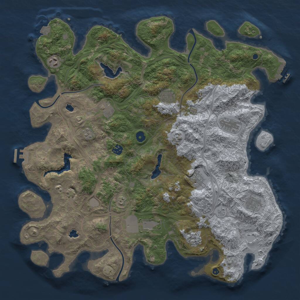 Rust Map: Procedural Map, Size: 4500, Seed: 1537242592, 16 Monuments