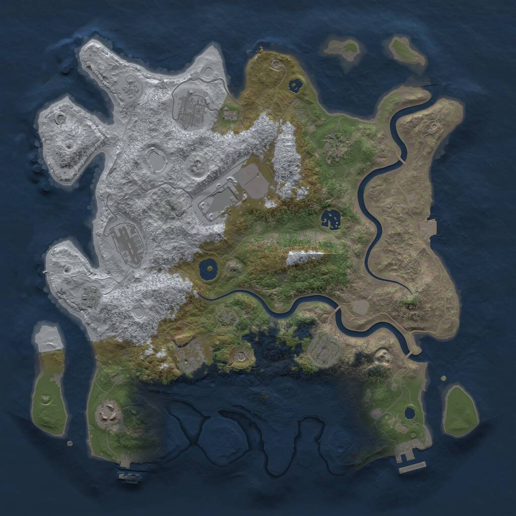 Rust Map: Procedural Map, Size: 3800, Seed: 532403849, 15 Monuments