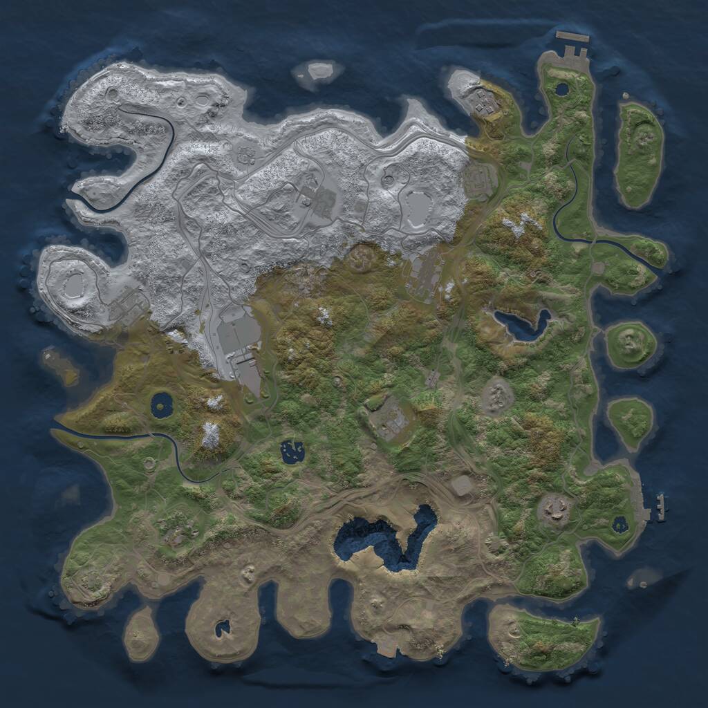 Rust Map: Procedural Map, Size: 4300, Seed: 24242424, 16 Monuments