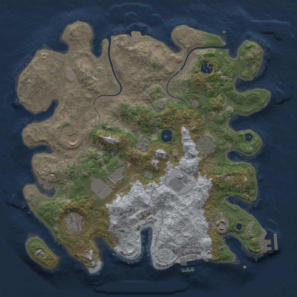 Rust Map: Procedural Map, Size: 3700, Seed: 1112371894, 14 Monuments