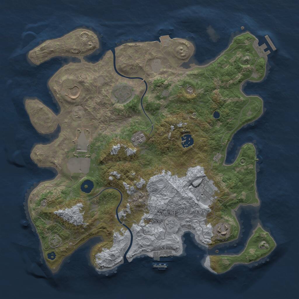Rust Map: Procedural Map, Size: 3500, Seed: 1326034006, 13 Monuments