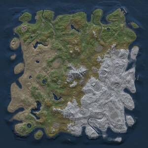 Thumbnail Rust Map: Procedural Map, Size: 5000, Seed: 84034793, 16 Monuments