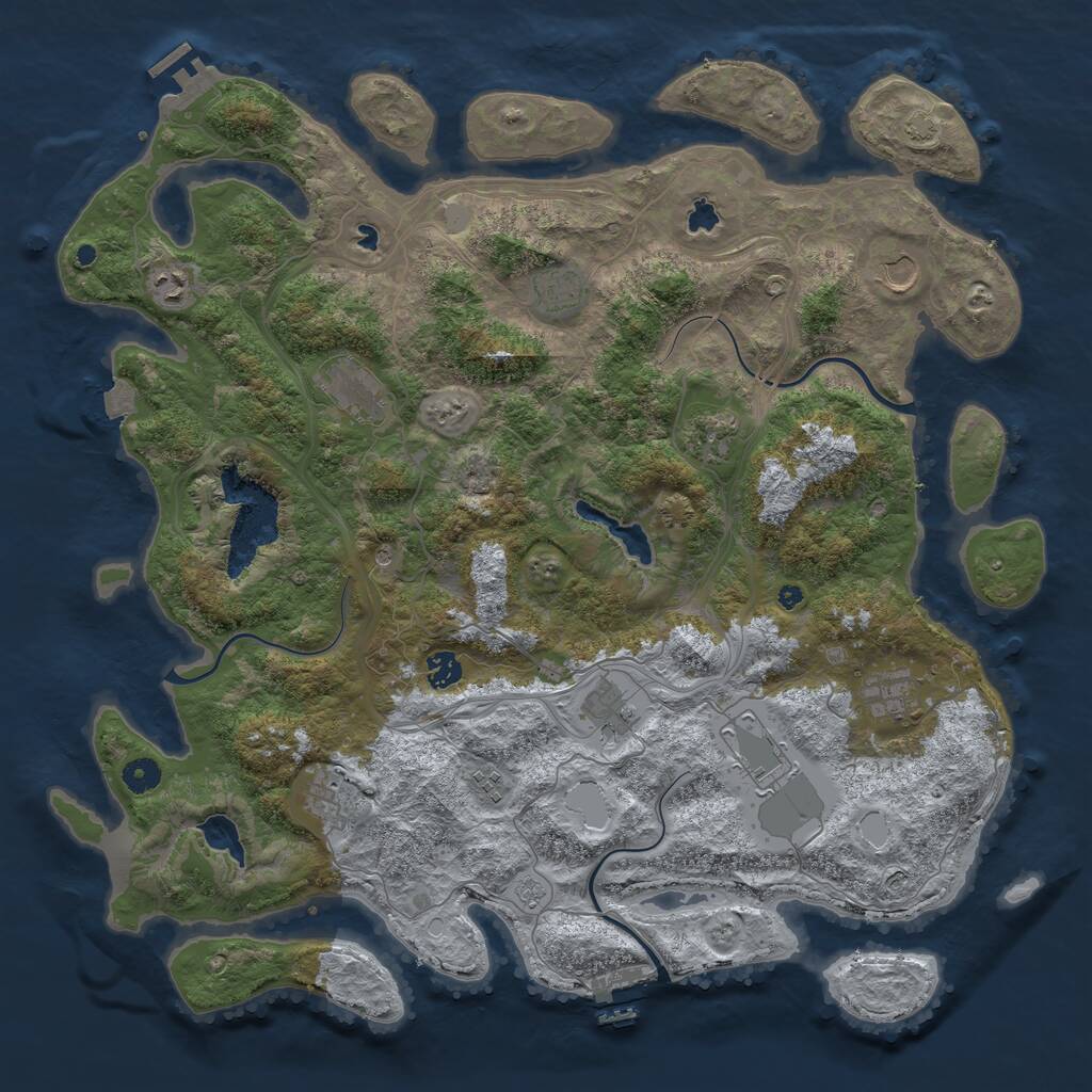 Rust Map: Procedural Map, Size: 4500, Seed: 101346564, 17 Monuments