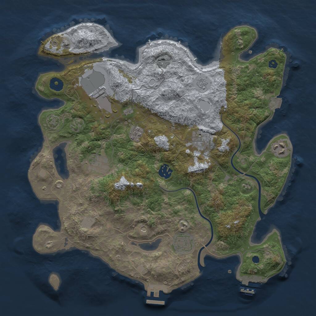 Rust Map: Procedural Map, Size: 3500, Seed: 796713748, 13 Monuments