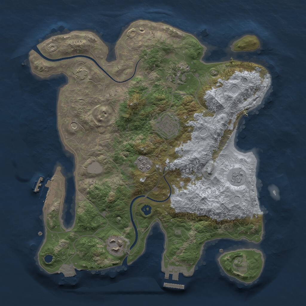 Rust Map: Procedural Map, Size: 3000, Seed: 1434896338, 10 Monuments