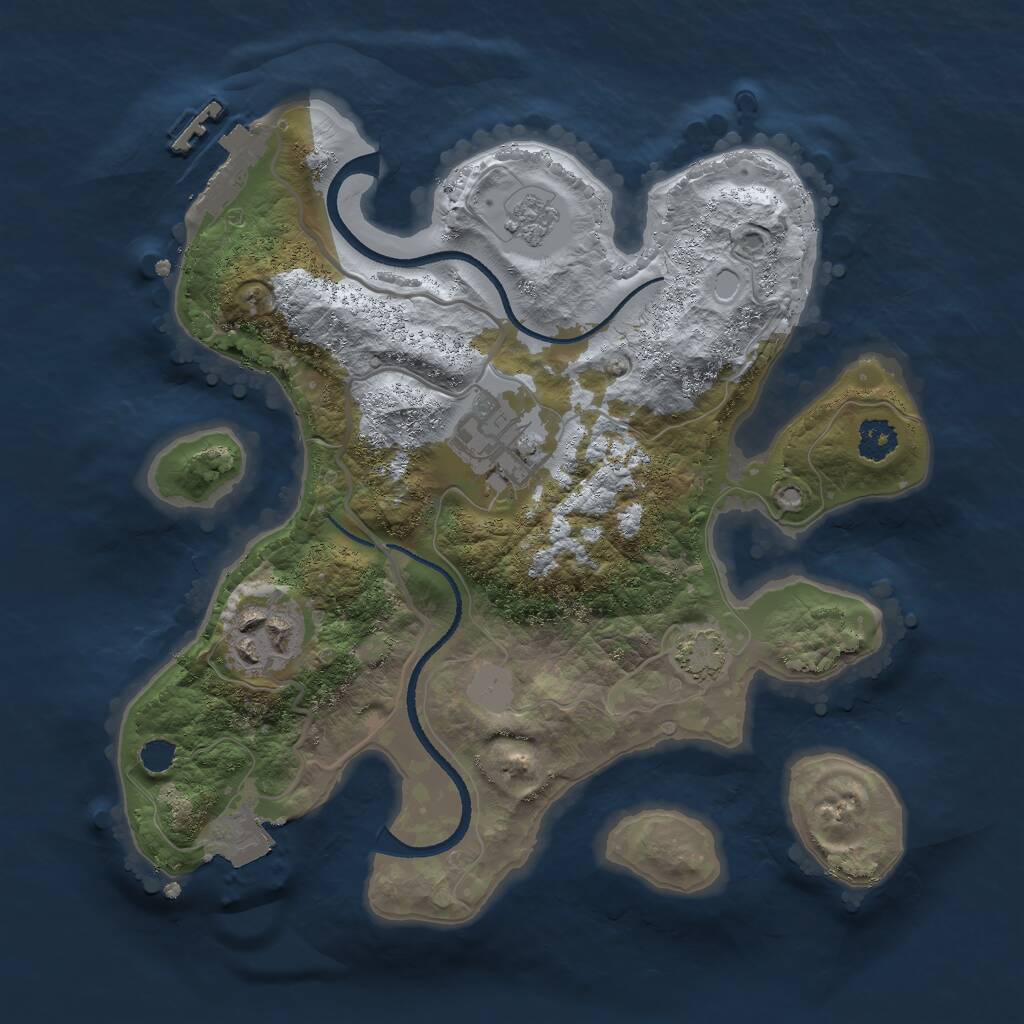 Rust Map: Procedural Map, Size: 2500, Seed: 1544130230, 6 Monuments