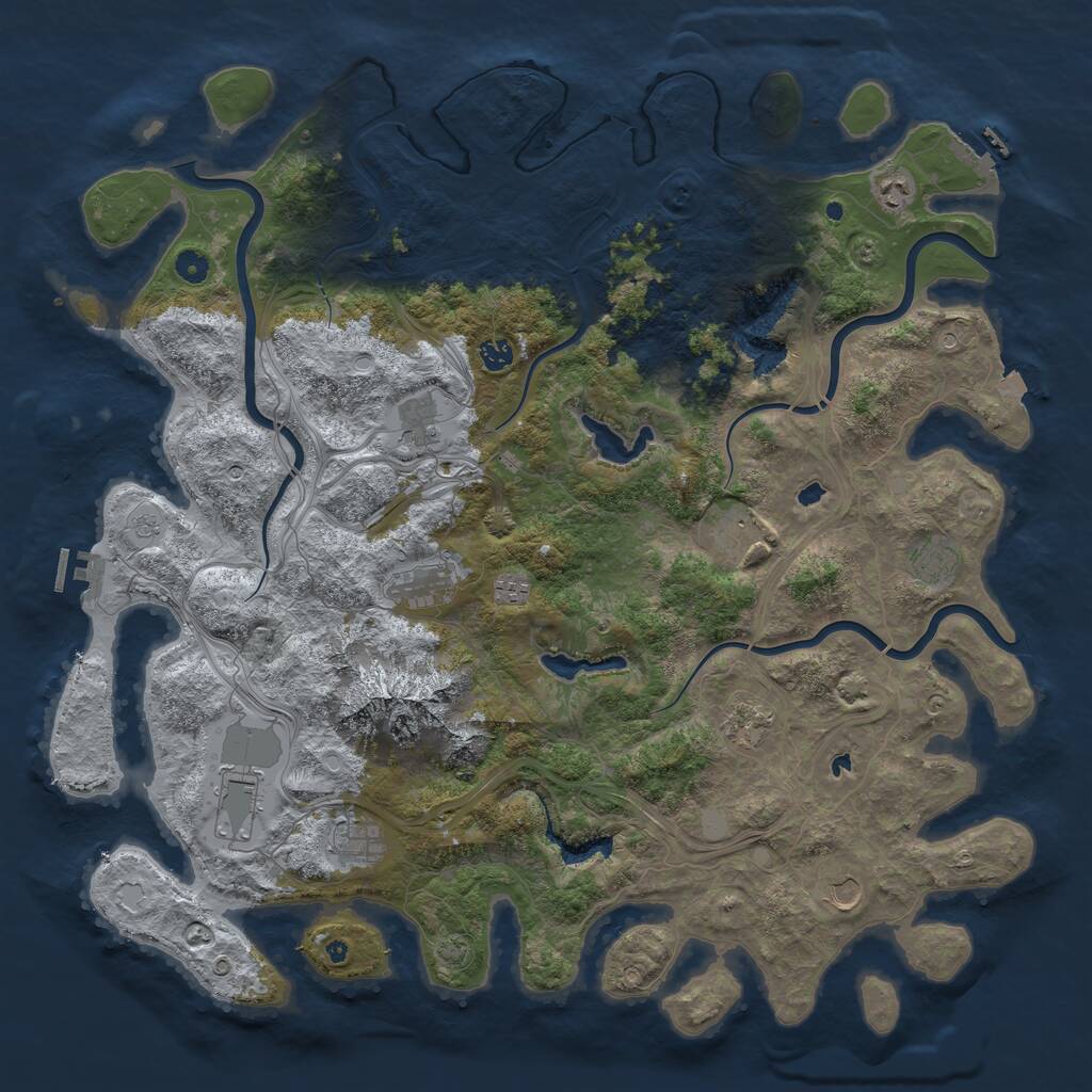 Rust Map: Procedural Map, Size: 5000, Seed: 5438573, 17 Monuments