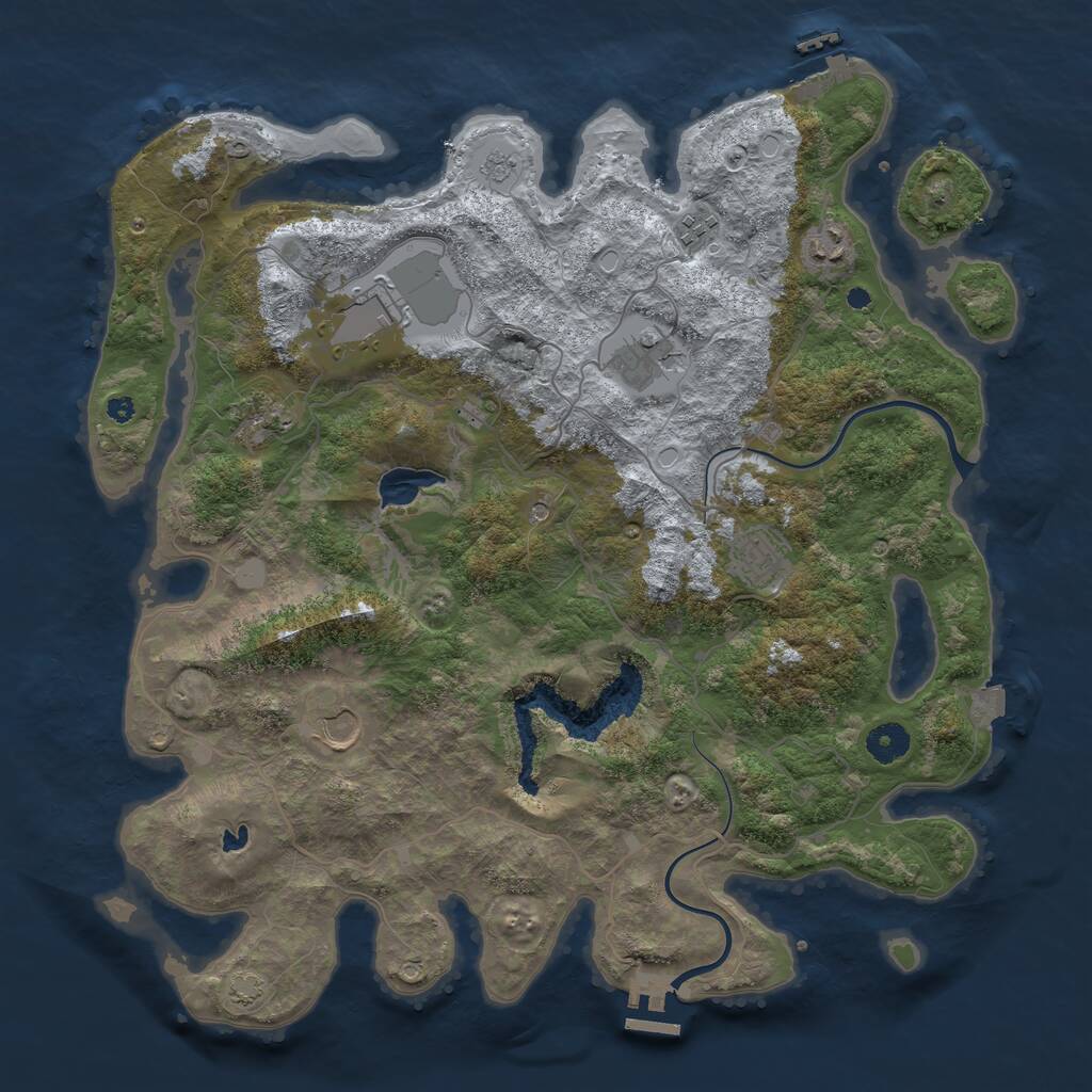 Rust Map: Procedural Map, Size: 4000, Seed: 208764796, 13 Monuments
