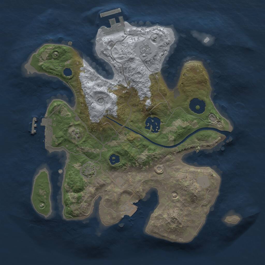 Rust Map: Procedural Map, Size: 2500, Seed: 2094700322, 7 Monuments