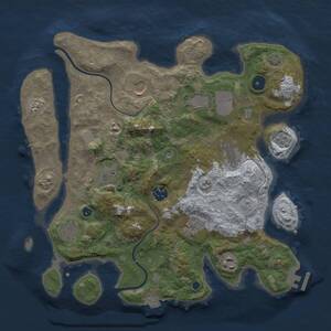 Thumbnail Rust Map: Procedural Map, Size: 3500, Seed: 60320251, 14 Monuments
