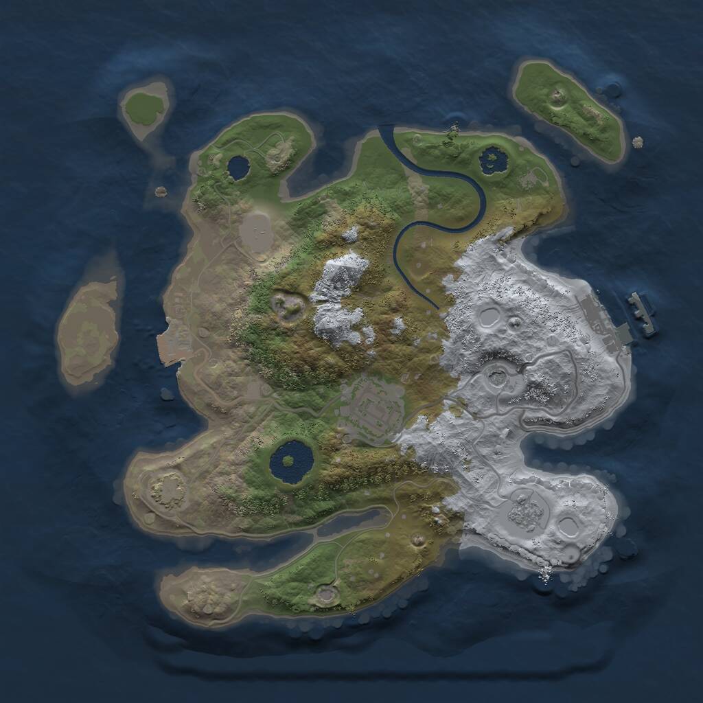 Rust Map: Procedural Map, Size: 2500, Seed: 109237123, 6 Monuments