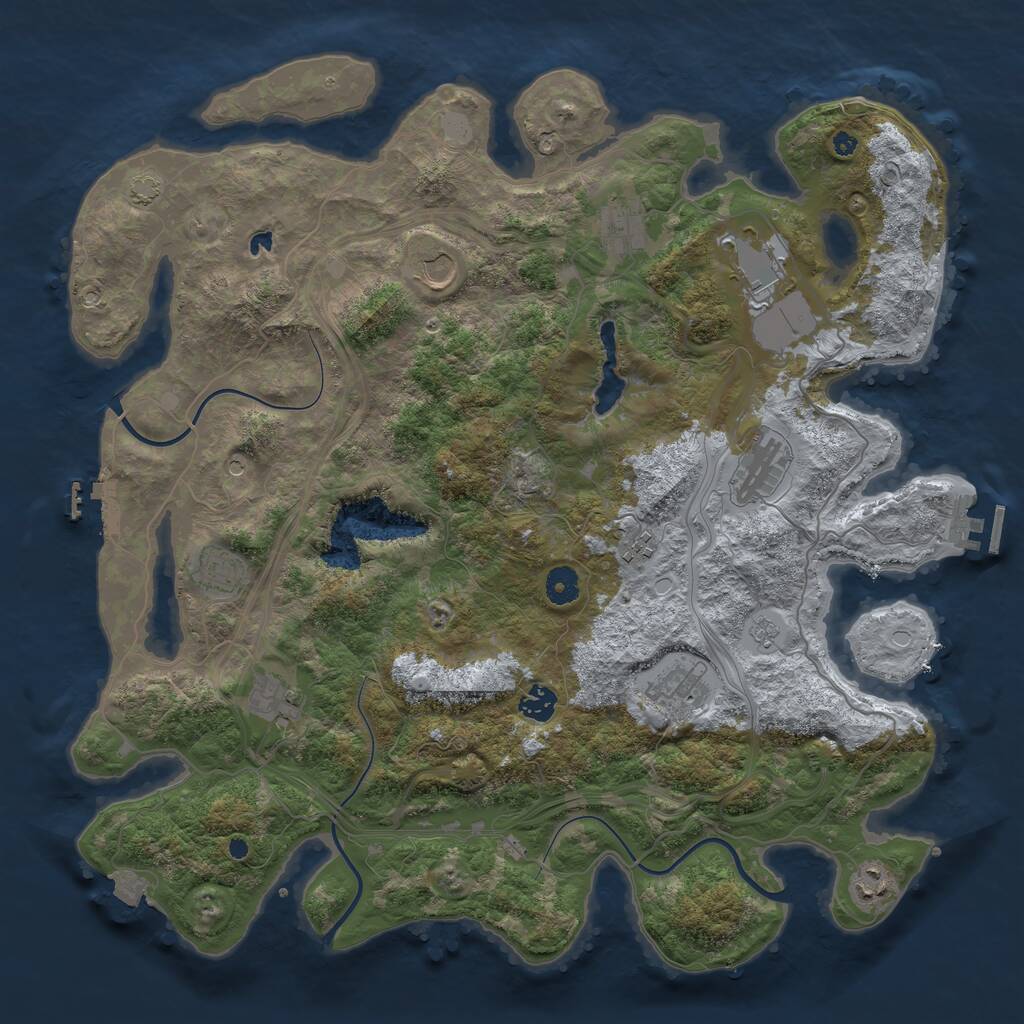 Rust Map: Procedural Map, Size: 4250, Seed: 1972477602, 16 Monuments