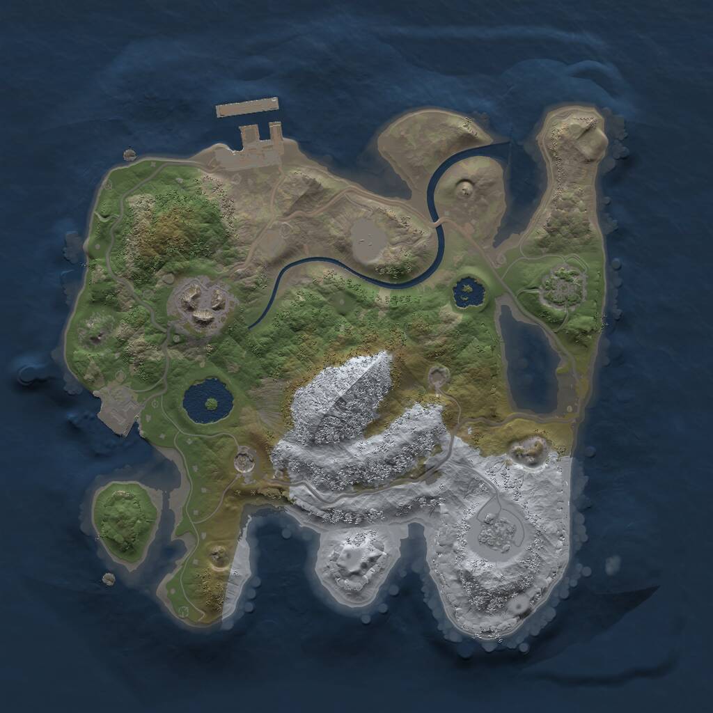 Rust Map: Procedural Map, Size: 2300, Seed: 124515135, 6 Monuments