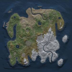 Thumbnail Rust Map: Procedural Map, Size: 3000, Seed: 136432818, 10 Monuments