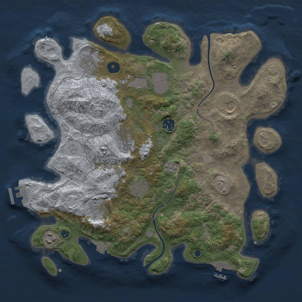 Rust Map: Procedural Map, Size: 3750, Seed: 1067561083, 15 Monuments