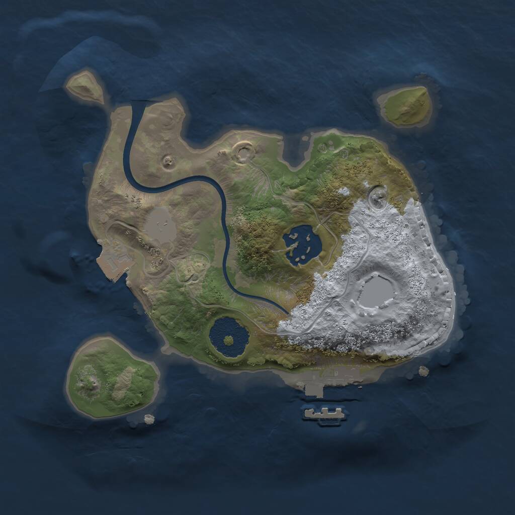 Rust Map: Procedural Map, Size: 2000, Seed: 257829251, 3 Monuments