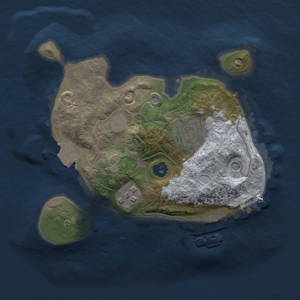 Rust Map: Procedural Map, Size: 2000, Seed: 257829251, 5 Monuments