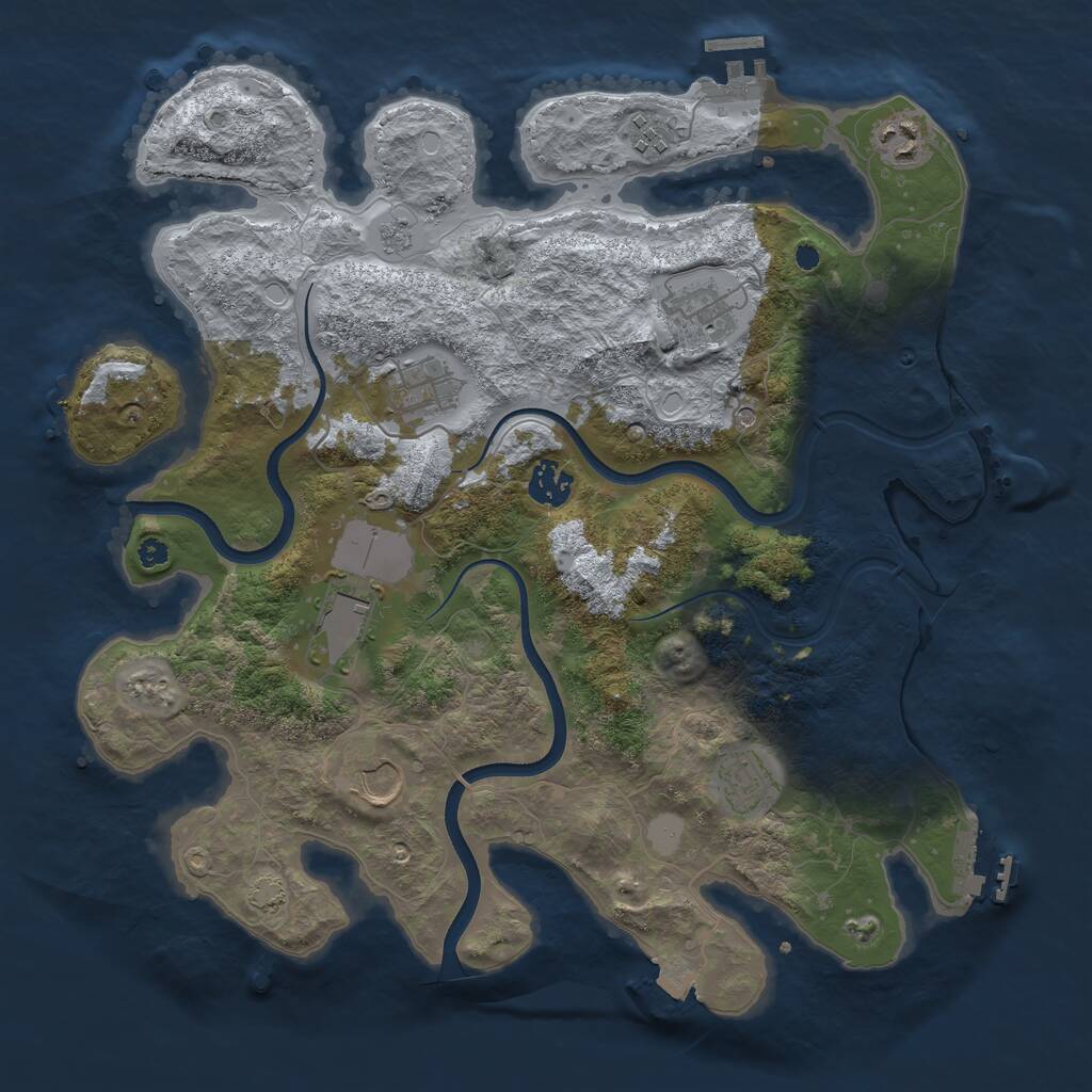 Rust Map: Procedural Map, Size: 3700, Seed: 211081820, 14 Monuments