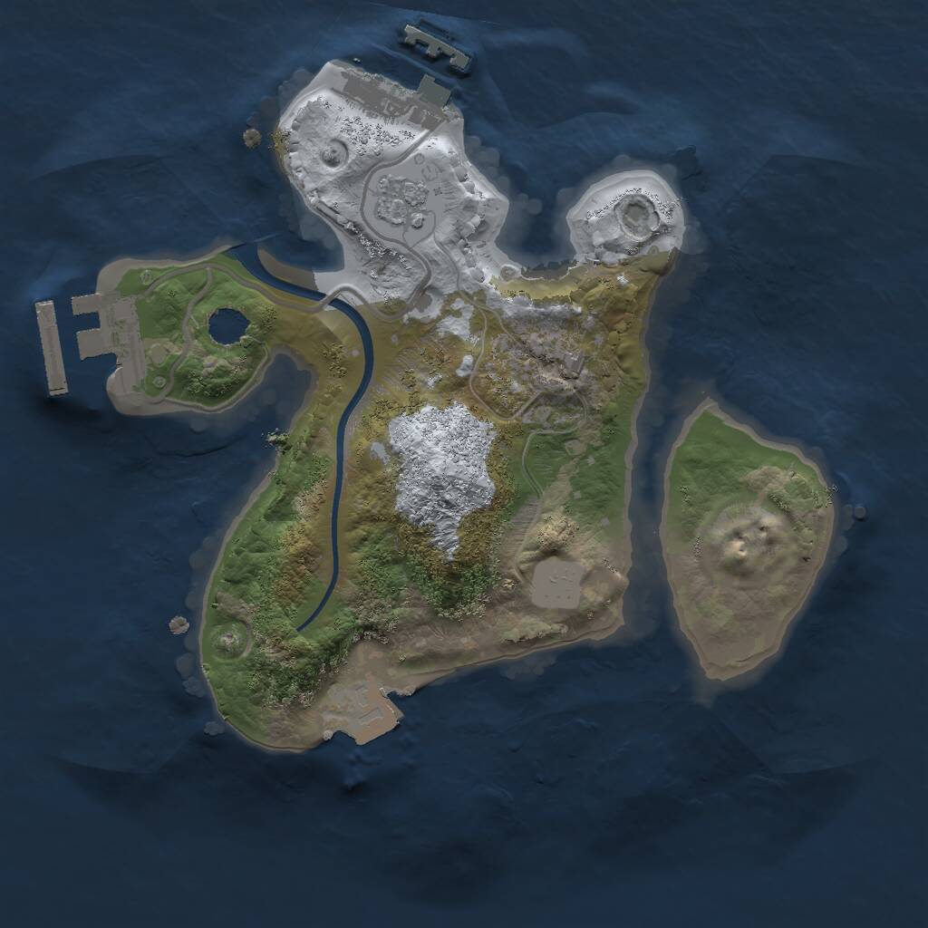 Rust Map: Procedural Map, Size: 2000, Seed: 2970853, 4 Monuments