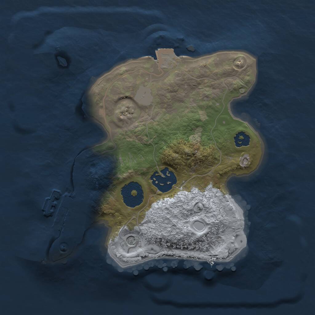 Rust Map: Procedural Map, Size: 2000, Seed: 1250442249, 4 Monuments