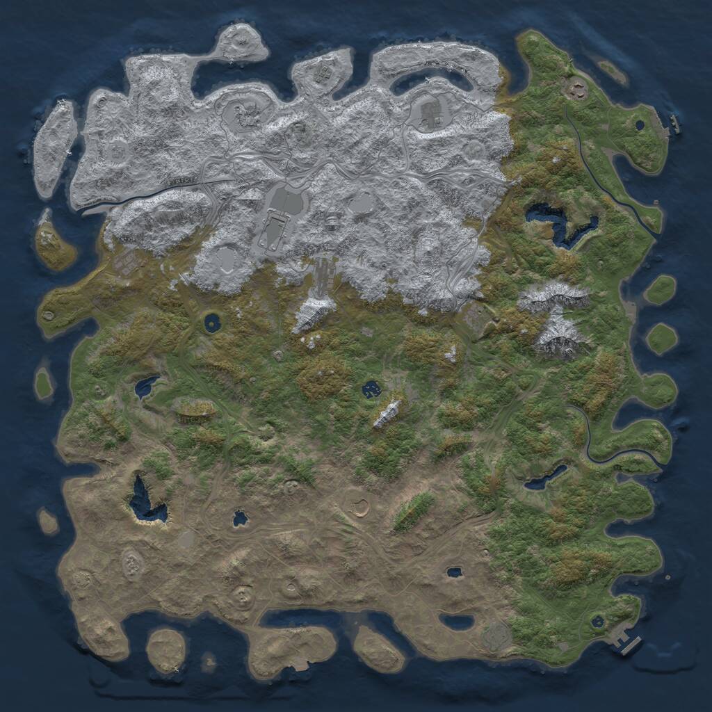 Rust Map: Procedural Map, Size: 6000, Seed: 6834721, 17 Monuments