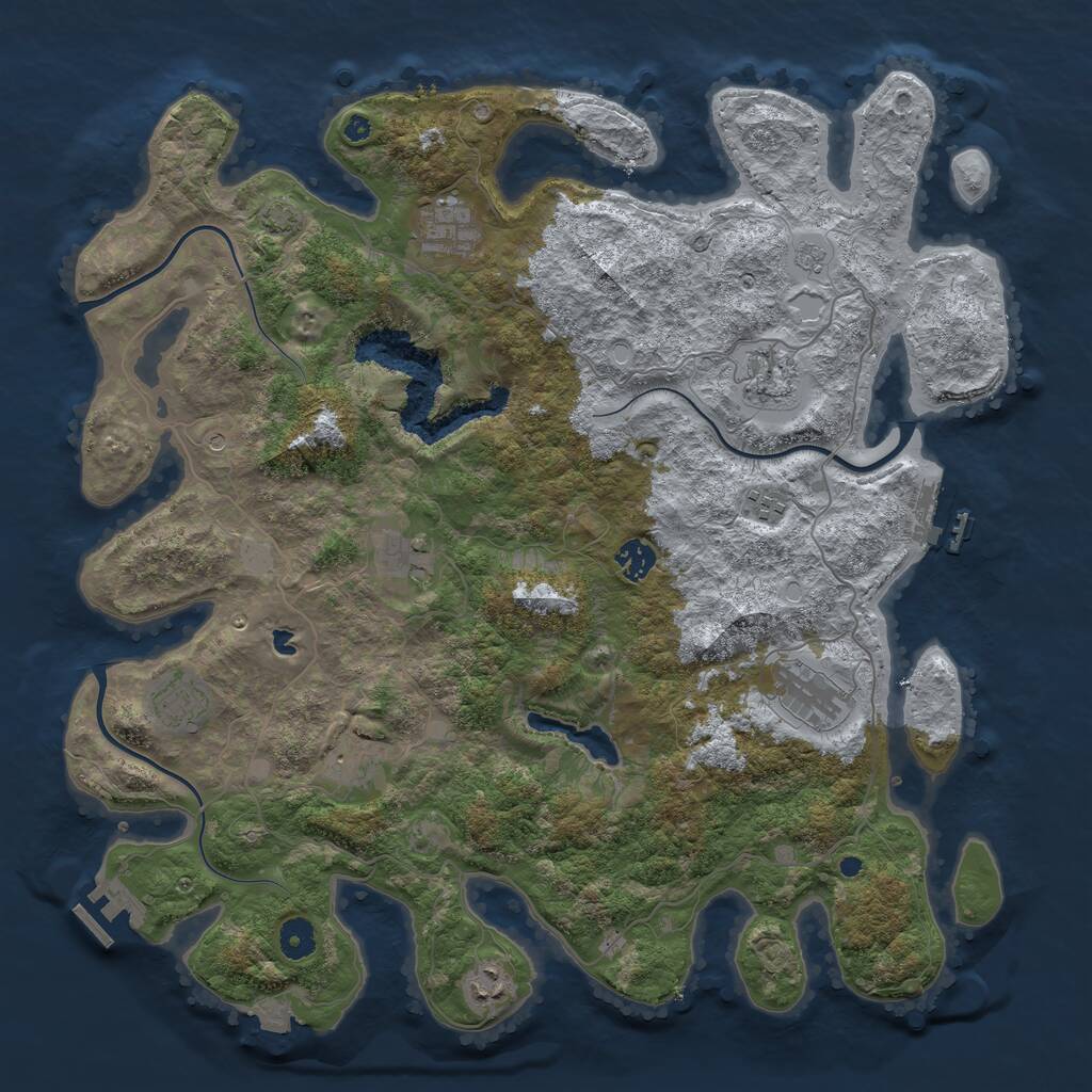 Rust Map: Procedural Map, Size: 4200, Seed: 9996, 15 Monuments