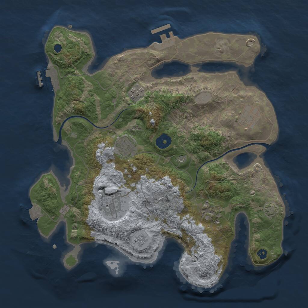 Rust Map: Procedural Map, Size: 3100, Seed: 619345339, 11 Monuments