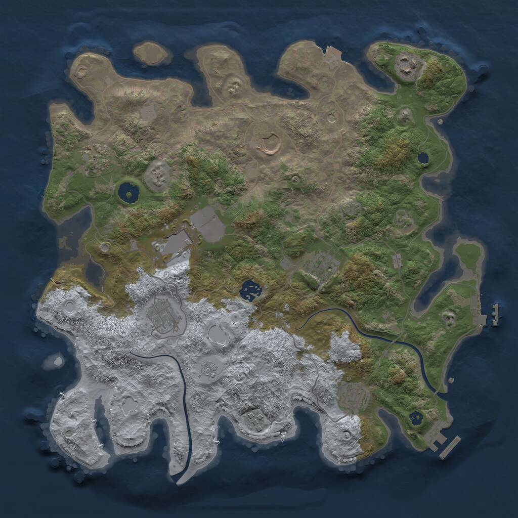 Rust Map: Procedural Map, Size: 3750, Seed: 192792912, 15 Monuments