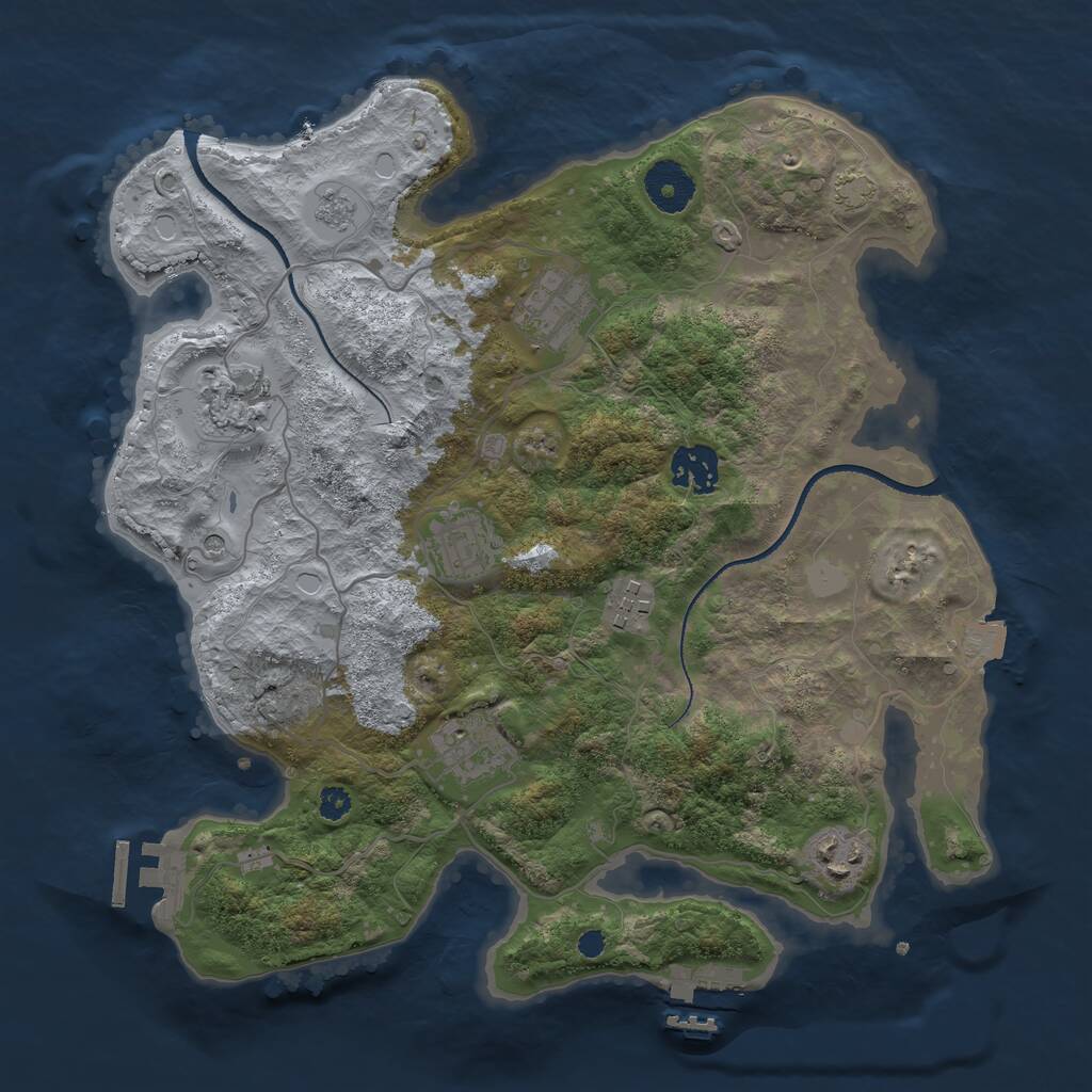 Rust Map: Procedural Map, Size: 3300, Seed: 170000, 13 Monuments