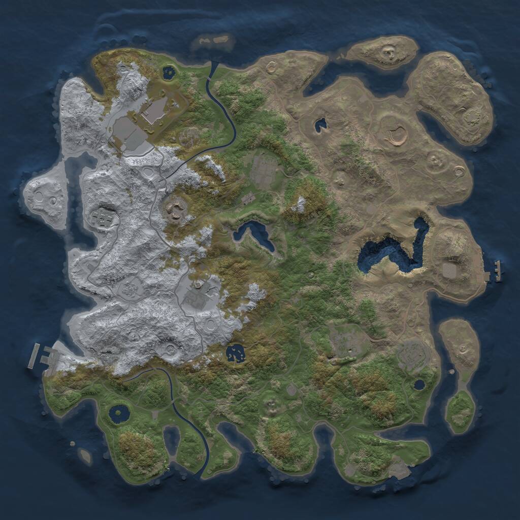 Rust Map: Procedural Map, Size: 4000, Seed: 939072959, 15 Monuments