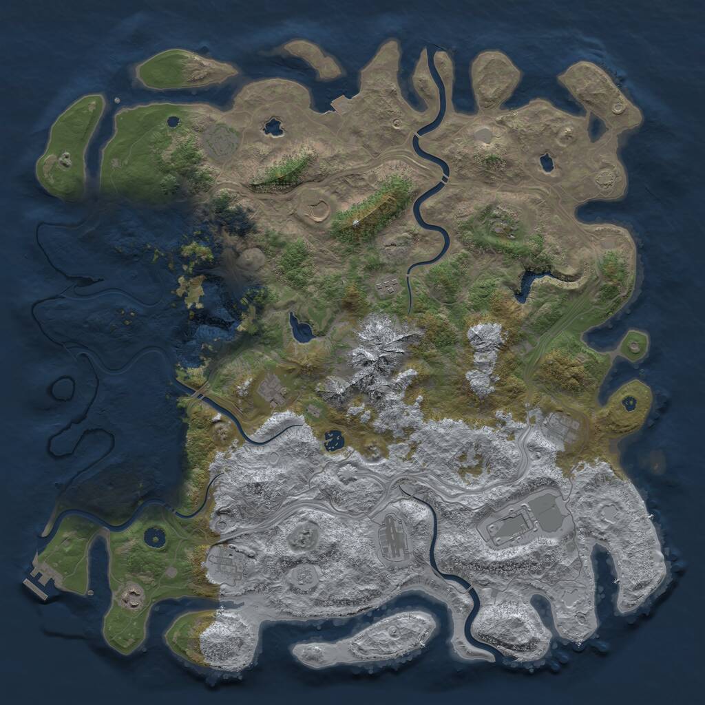 Rust Map: Procedural Map, Size: 5000, Seed: 191897014, 16 Monuments