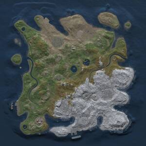 Thumbnail Rust Map: Procedural Map, Size: 3300, Seed: 1884561618, 12 Monuments