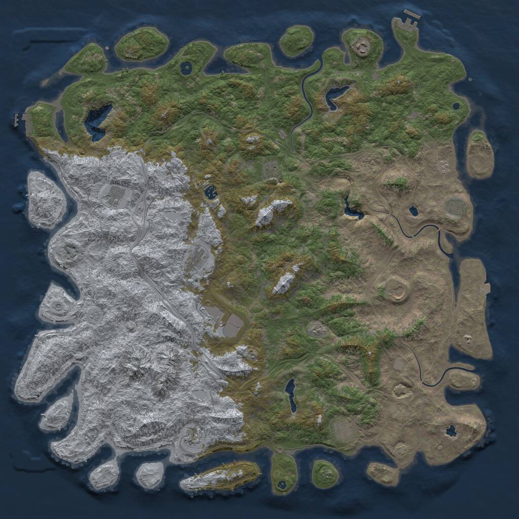 Rust Map: Procedural Map, Size: 6000, Seed: 78286, 17 Monuments